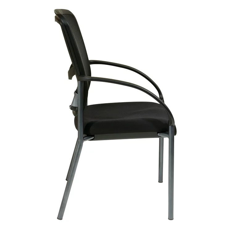 Black Visitors Chair with Arms F8816
