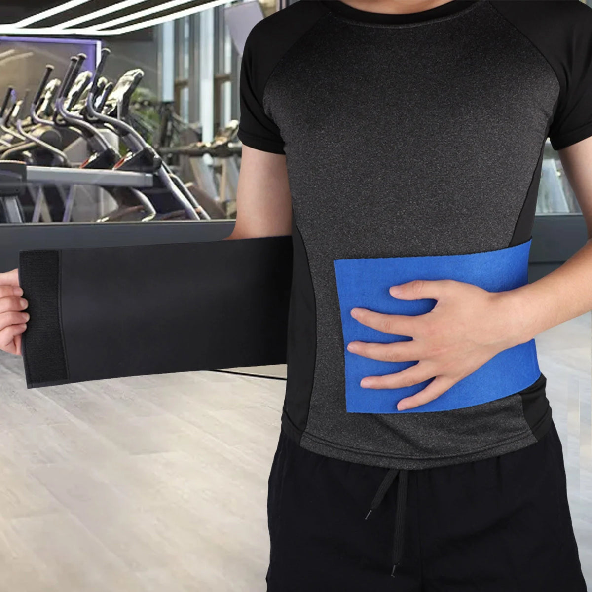 Blue Neoprene Waist Trimmer Belt I2436
