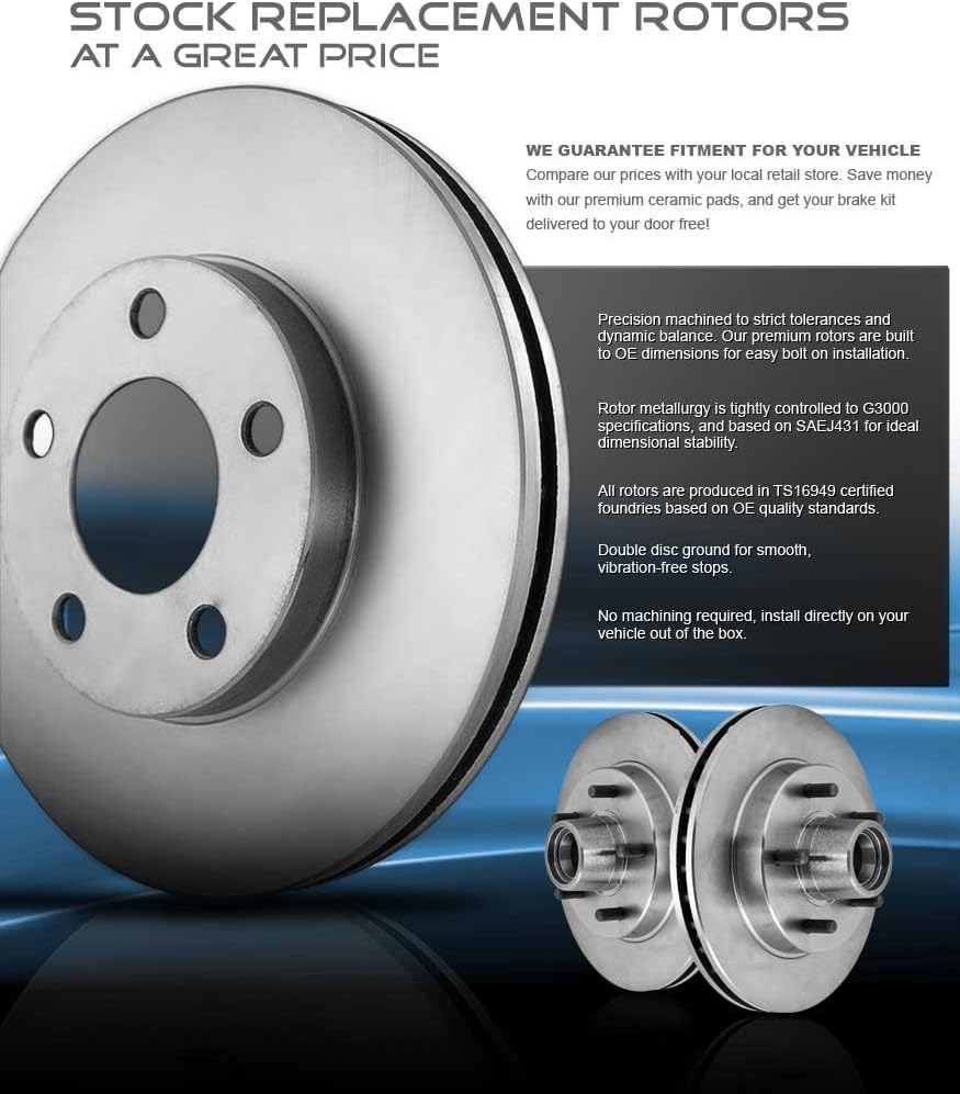 Premium OE 5 Lug Rotors + Ceramic Brake Pads + Clips Z272