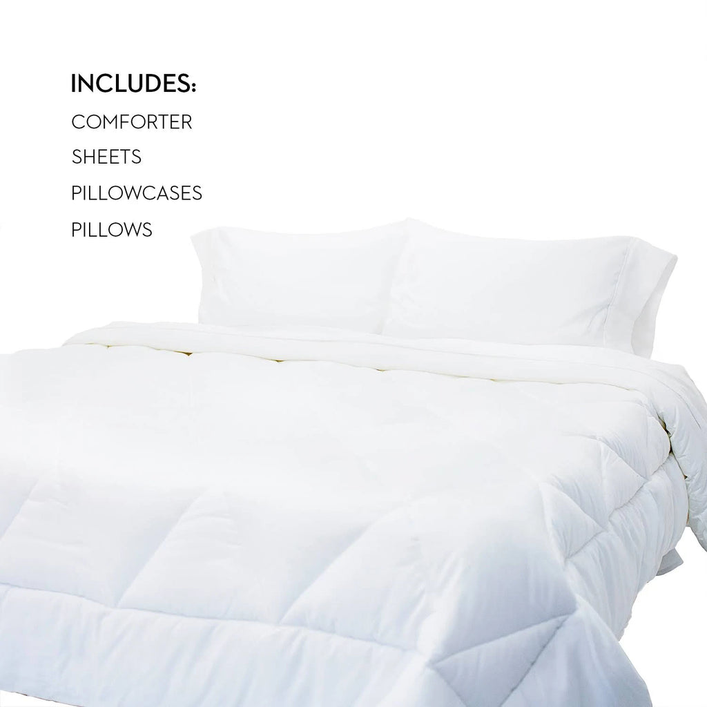 Split Cal King White Reversible Bed in A Bag C927220