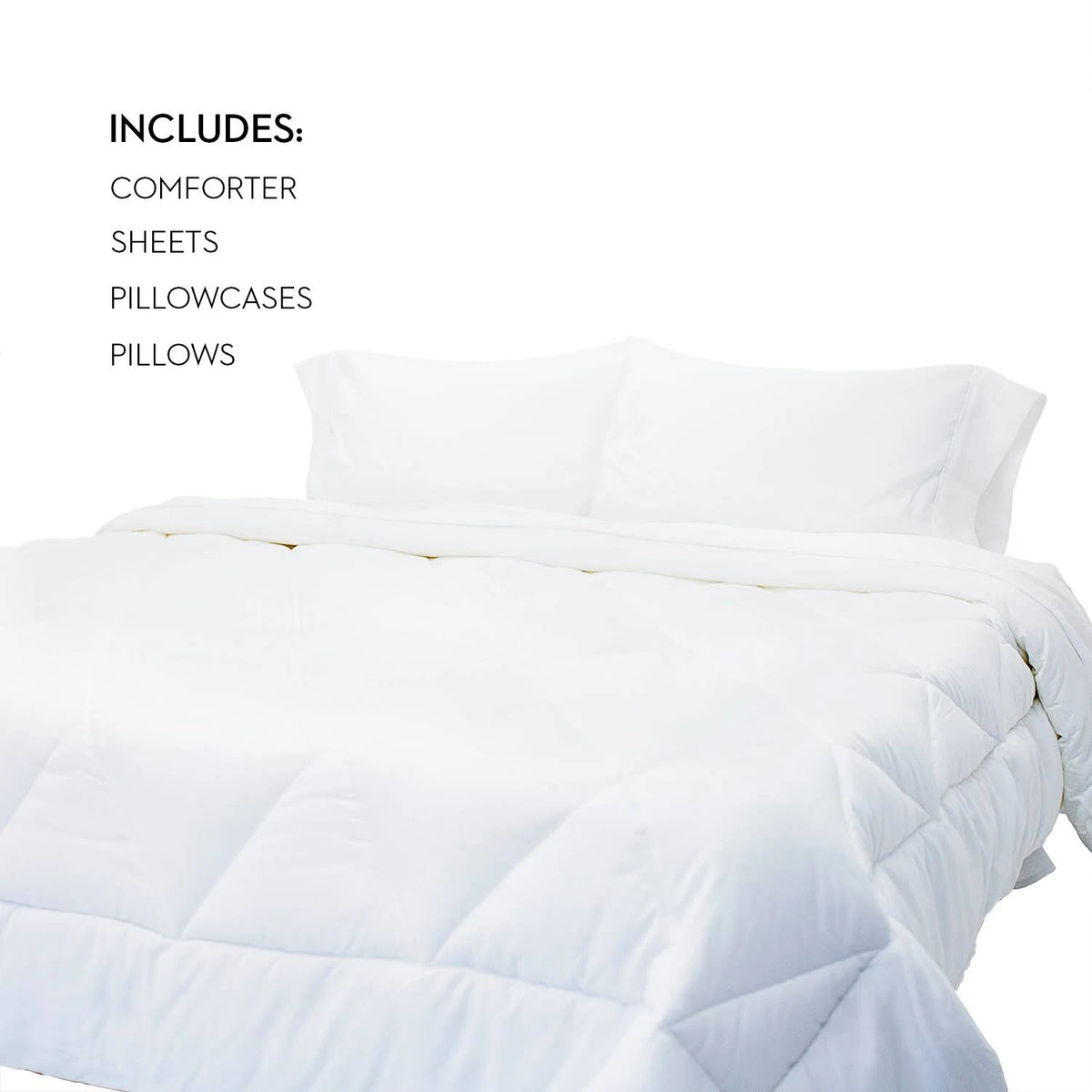 Split Cal King White Reversible Bed in A Bag C927220