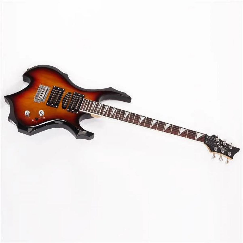 Flame Shaped Electric Guitar with 20W Sound HSH Pickup Sunset Color V805300