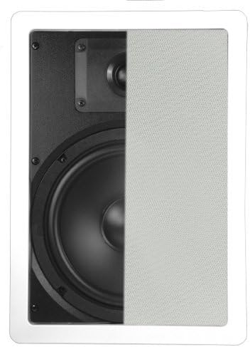 In Wall 8" Speakers Pair with Silk Dome Tweeter and Trimless Magnetic Grill K89798