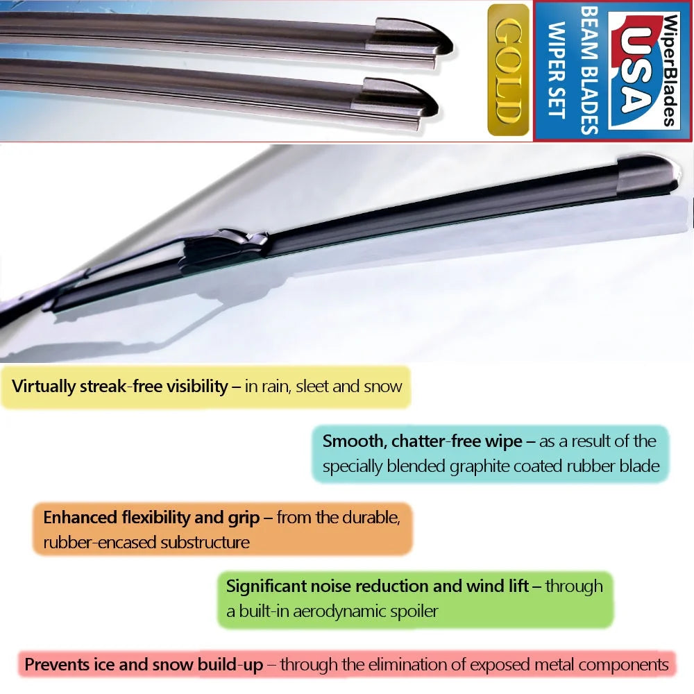 Beam Wiper Blades Set of 3 with Rear Wiper X366577