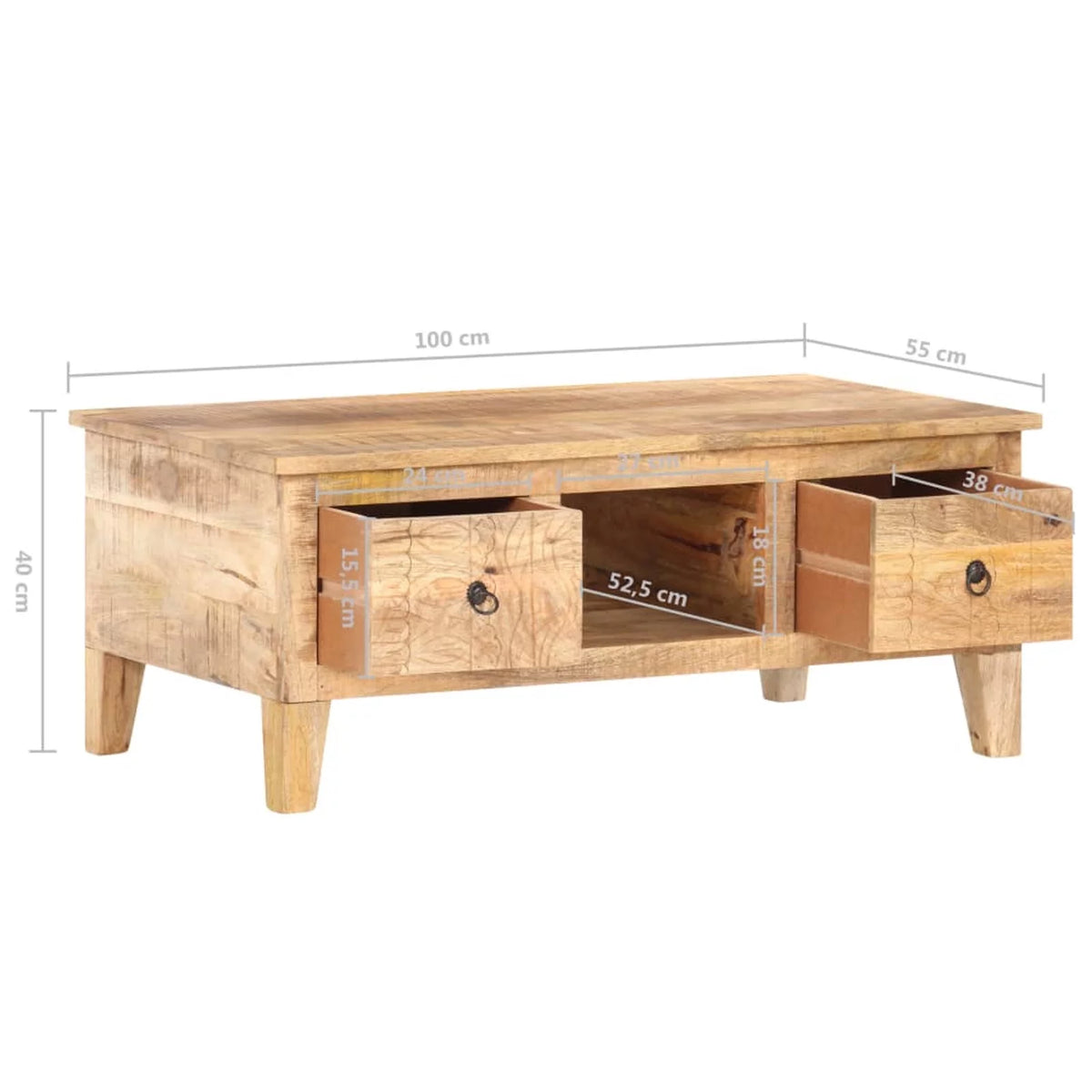 Rough Mango Wood Coffee Table R579