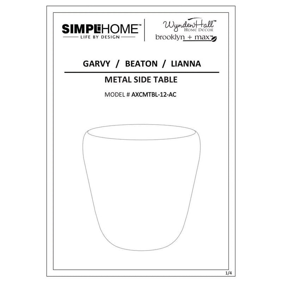 20" Metal Accent Side Table I741759