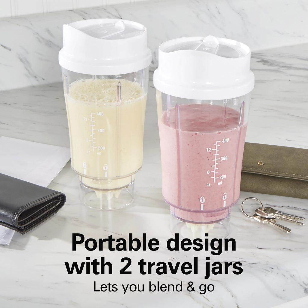 White Smoothie Blender with 2 Travel Jars and 2 Lids K67195