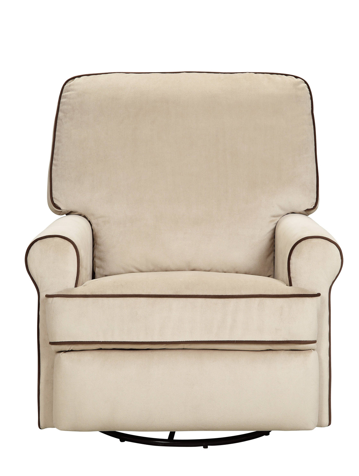 Tan Fabric Swivel Glider Recliner V3752