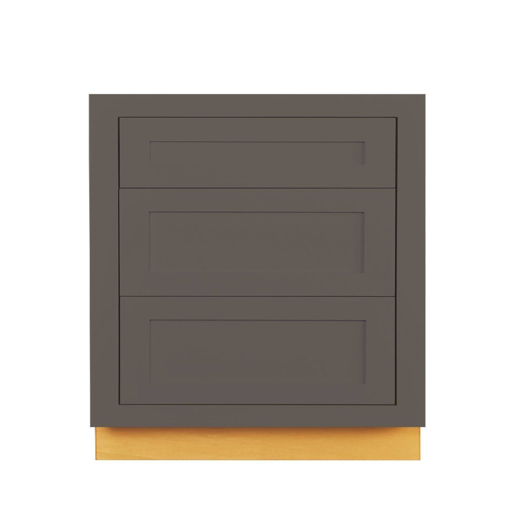 21 inch Wide Drawer Base Kitchen Cabinet Three Drawers Dark Gray Inset Shaker S47390