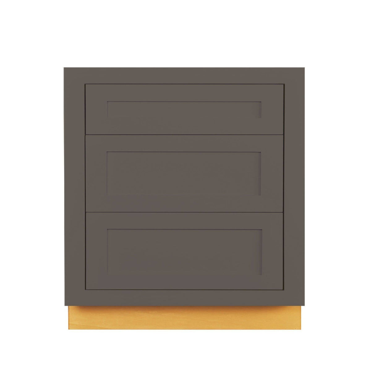 21 inch Wide Drawer Base Kitchen Cabinet Three Drawers Dark Gray Inset Shaker S47390