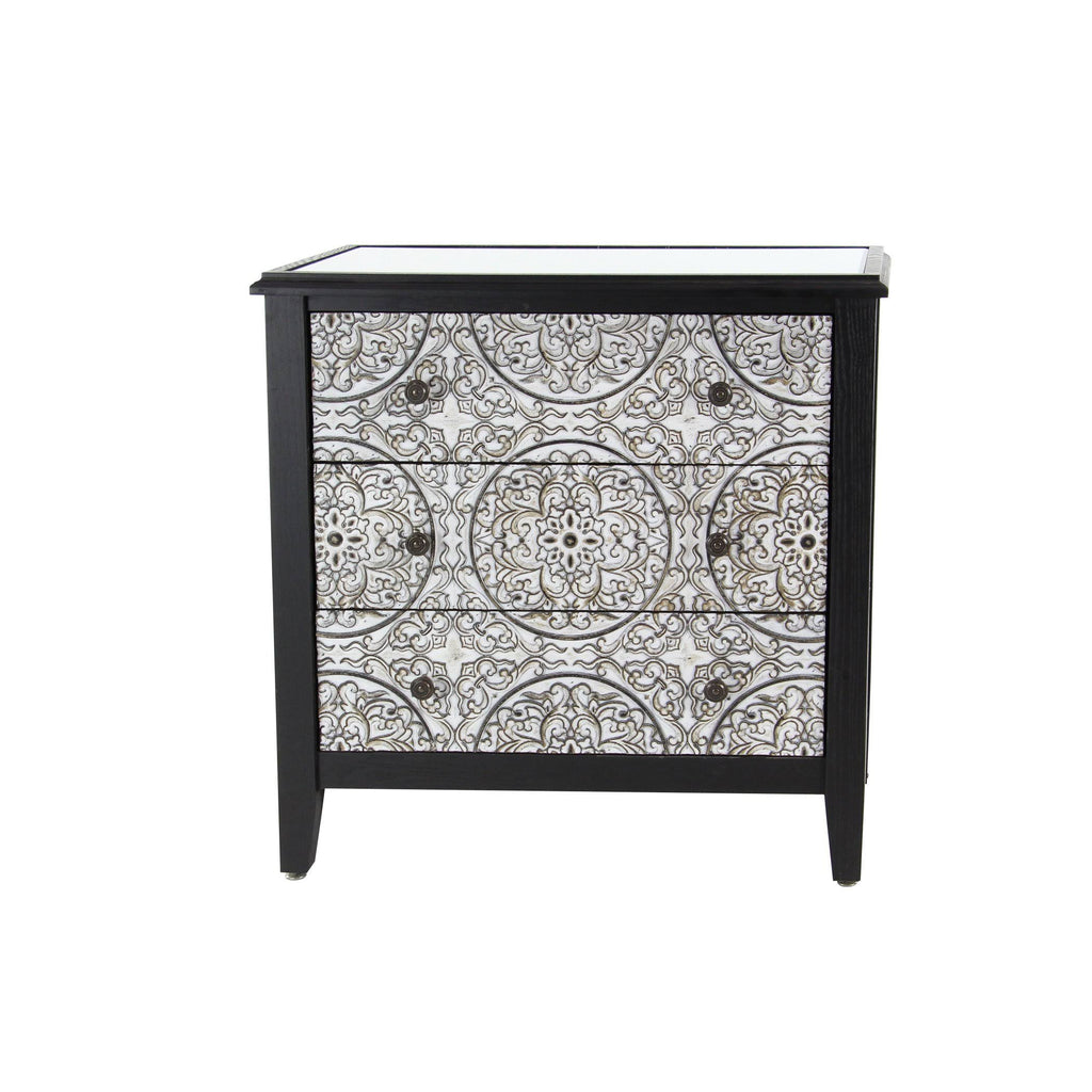 3 Drawer Wood and Iron Cabinet Y49231