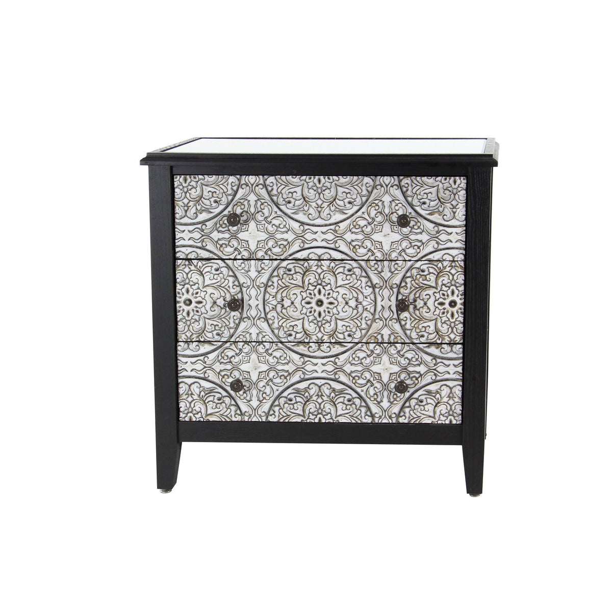 3 Drawer Wood and Iron Cabinet Y49231