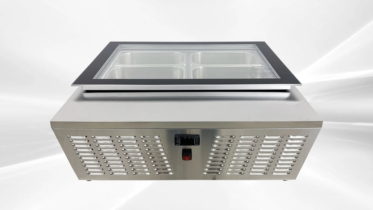 4 pan Countertop Gelato Ice Cream Display J14885