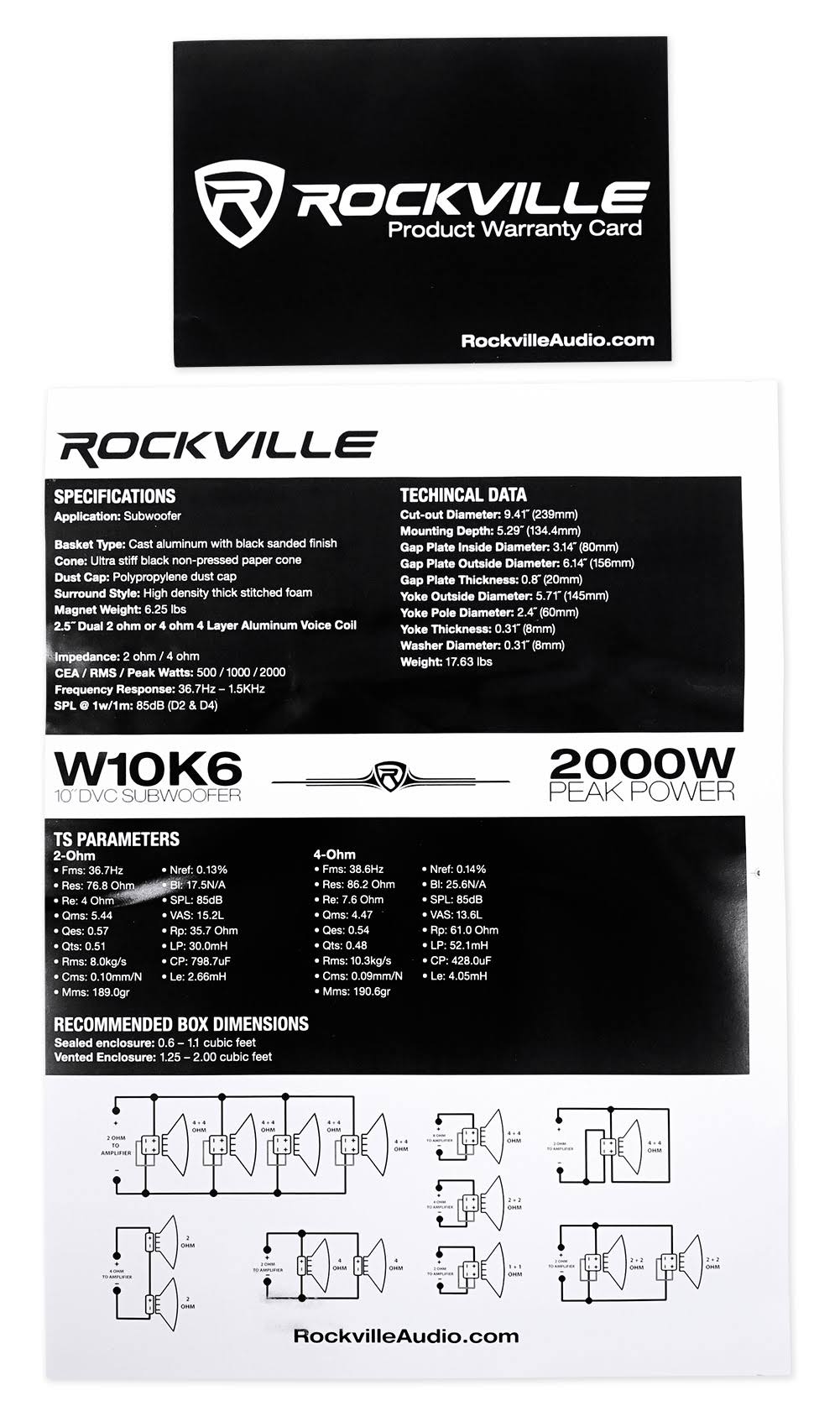 10x22 4000 Watt Dual 4-Ohm Car Audio Subwoofers L650