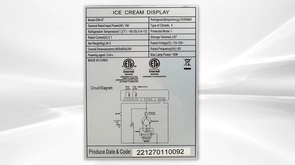4 pan Countertop Gelato Ice Cream Display J14885