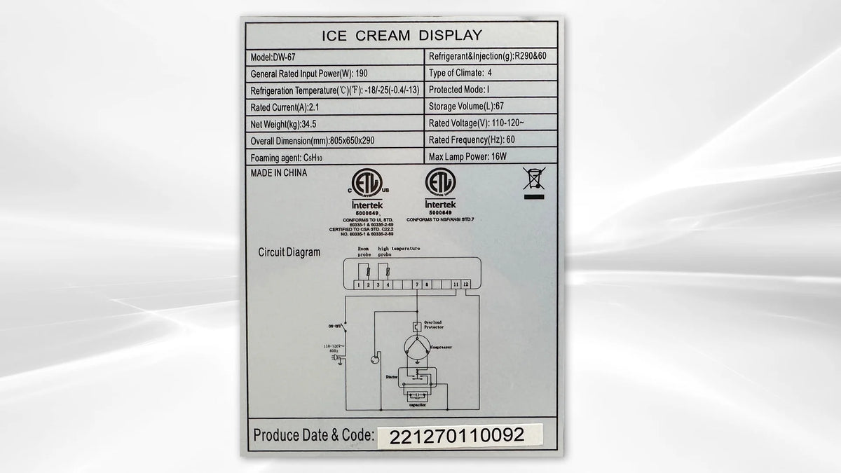 4 pan Countertop Gelato Ice Cream Display J14885