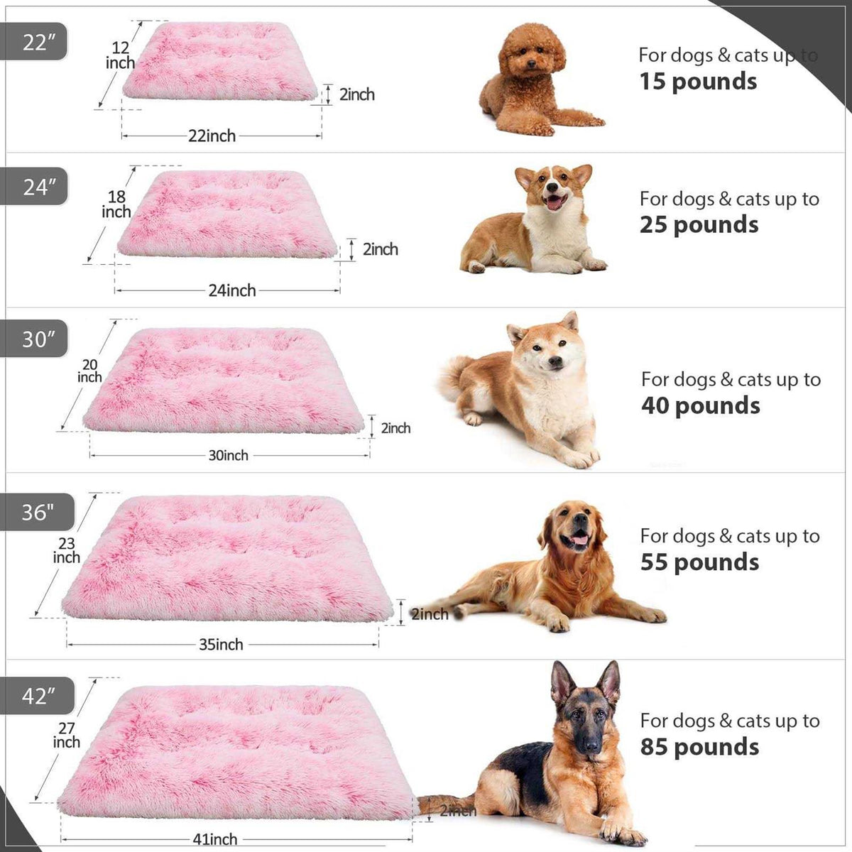Washable Dog Crate Bed H2612