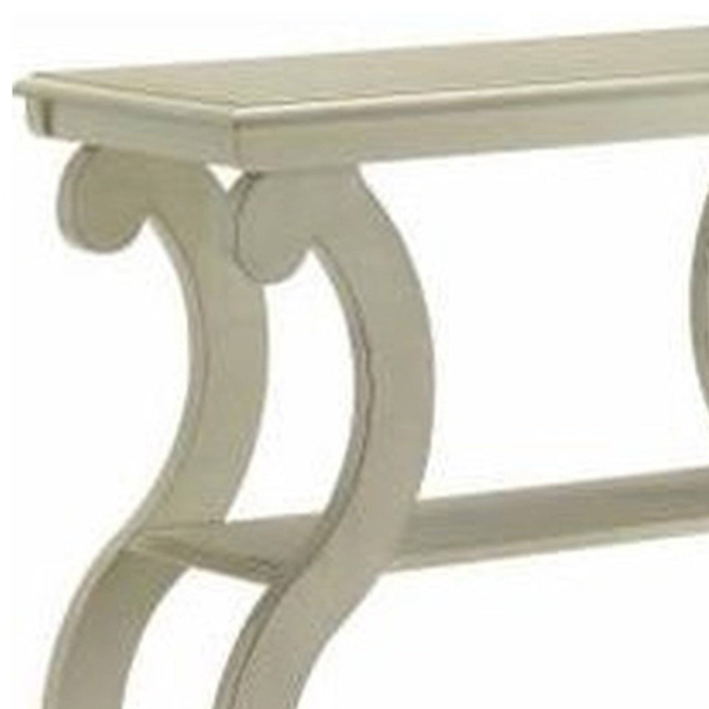 White Wooden Console Table with 2 Open Bottom Shelves G132600