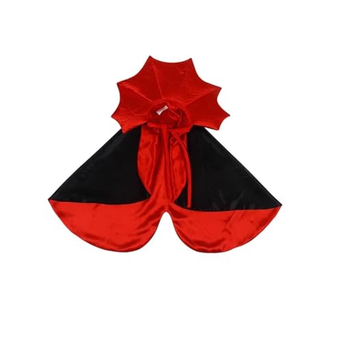 Red Black Vampire Cape Cloak Pet Cat Adjustable Cosplay Set C116373