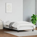 White Twin Faux Leather Bed Frame with Headboard S9340