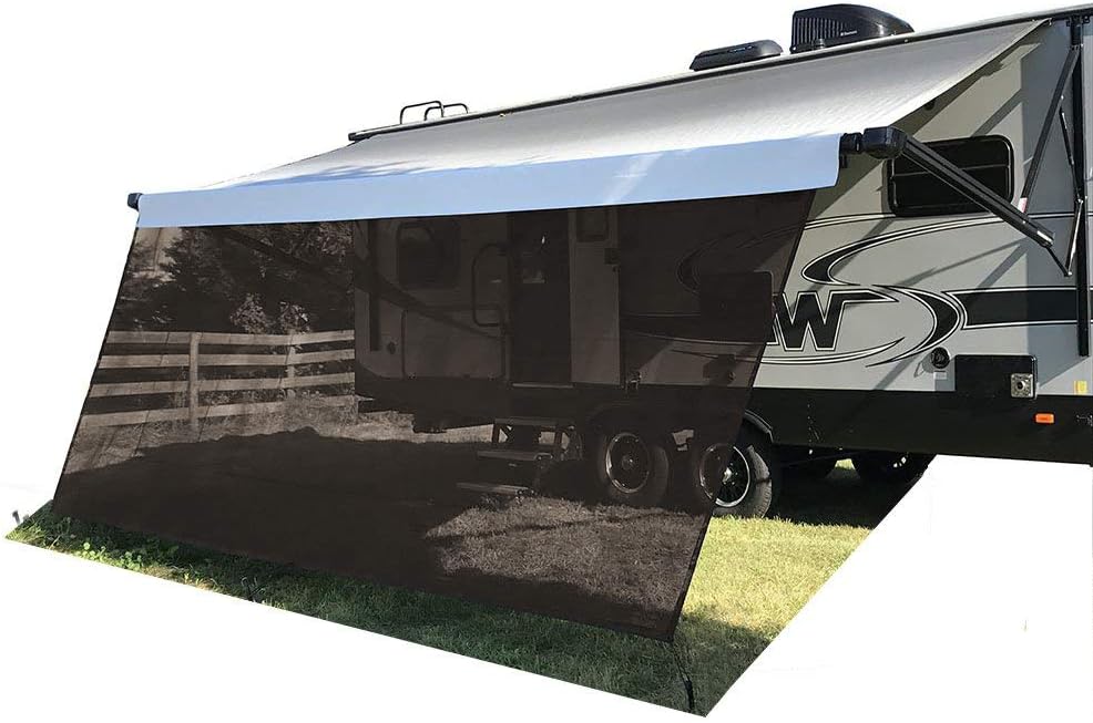 Brown Mesh RV Awning Sun Shade Screen 8' X 10'3'' G6740