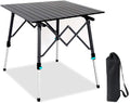 Portable Aluminum Folding Camping Table with Carry Bag (Black) T4421