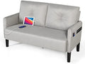 Modern Fabric Loveseat Sofa with 2 USB Charging Ports F518591