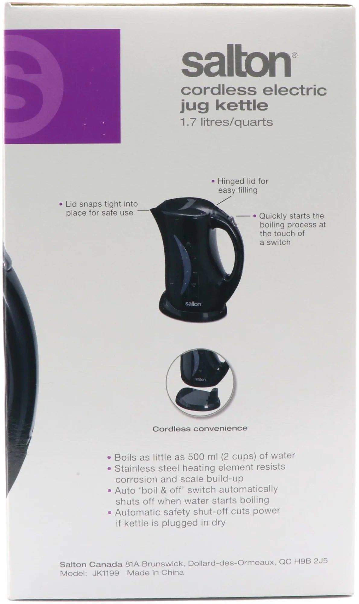 Black Cordless Jug Kettle 1.7 Liter C54136