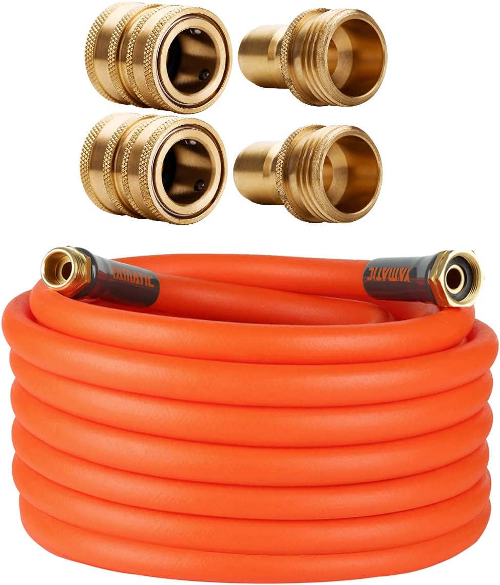 5/8 in x 50 ft Ultra Flexible Water Hose with 2 Set Quick Connect, Heavy Duty, 600 PSI B86193