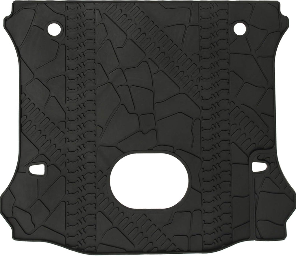 Black Rear Trunk Cargo Floor Mat for 4 Door Wrangler with Subwoofer Mat Cutout D740585