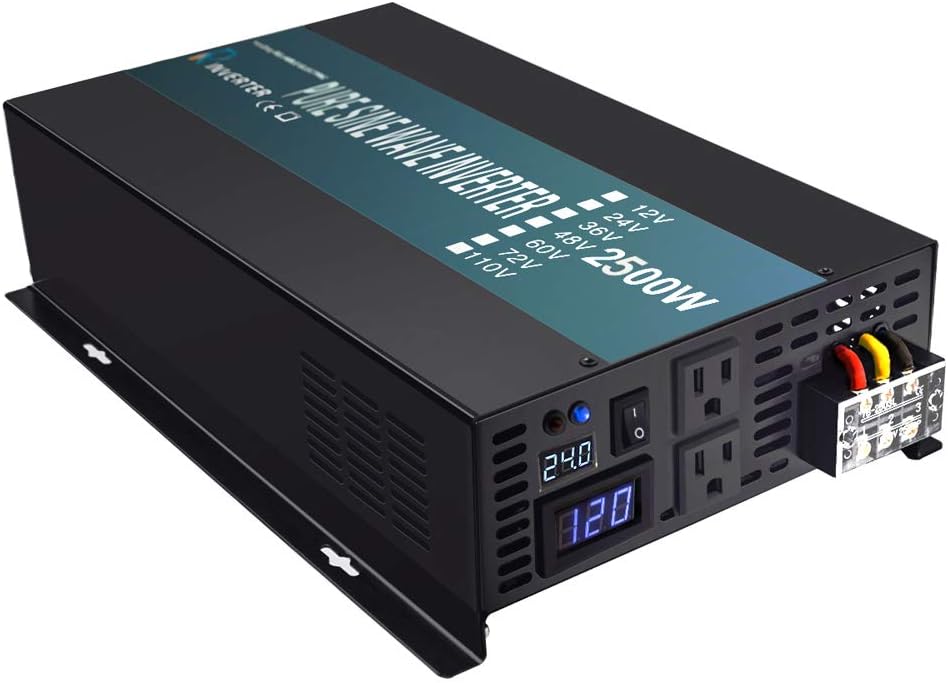 3500W Pure Sine Wave Power Inverter 24V DC to 120V AC Converter X71671
