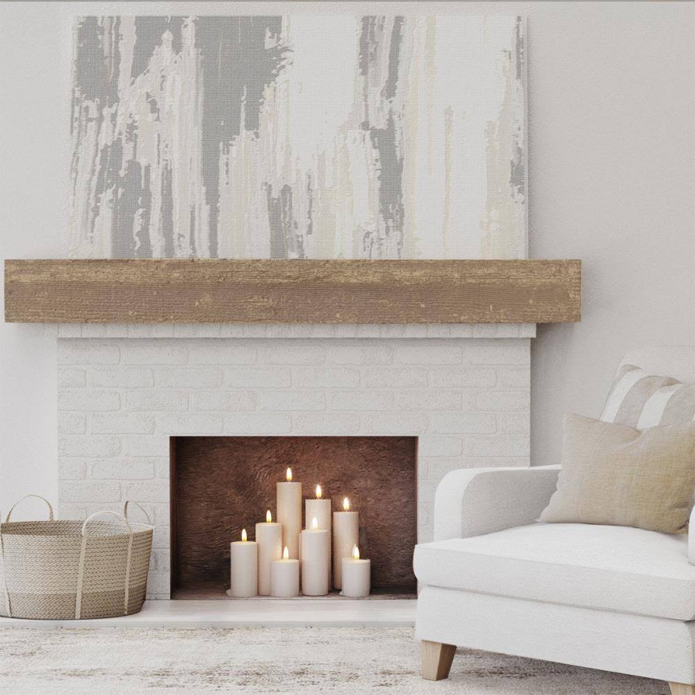 Rough Sawn Faux Wood Fireplace Mantel X9569