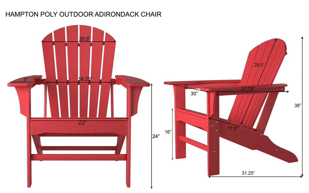 White Poly Outdoor Adirondack Chair R945