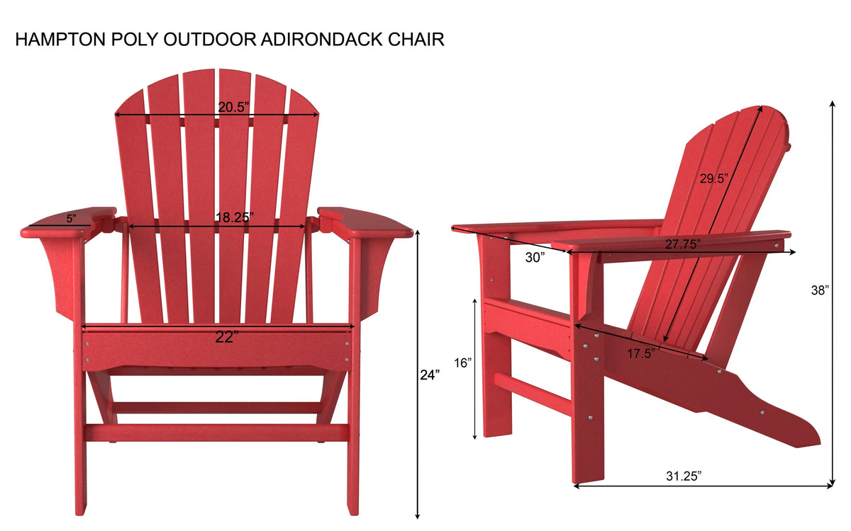 White Poly Outdoor Adirondack Chair R945