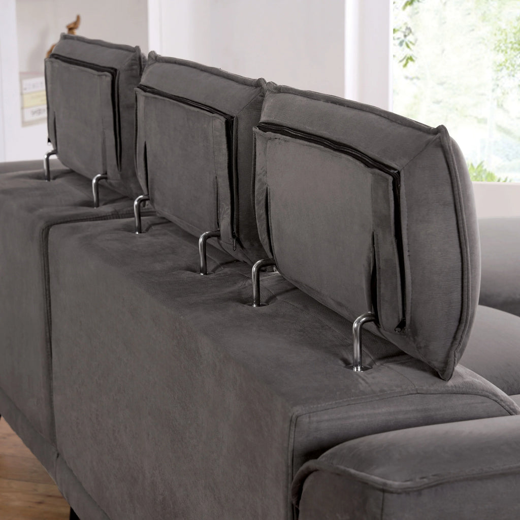 Contemporary Fabric Padded Sectional with Armless Chair L945