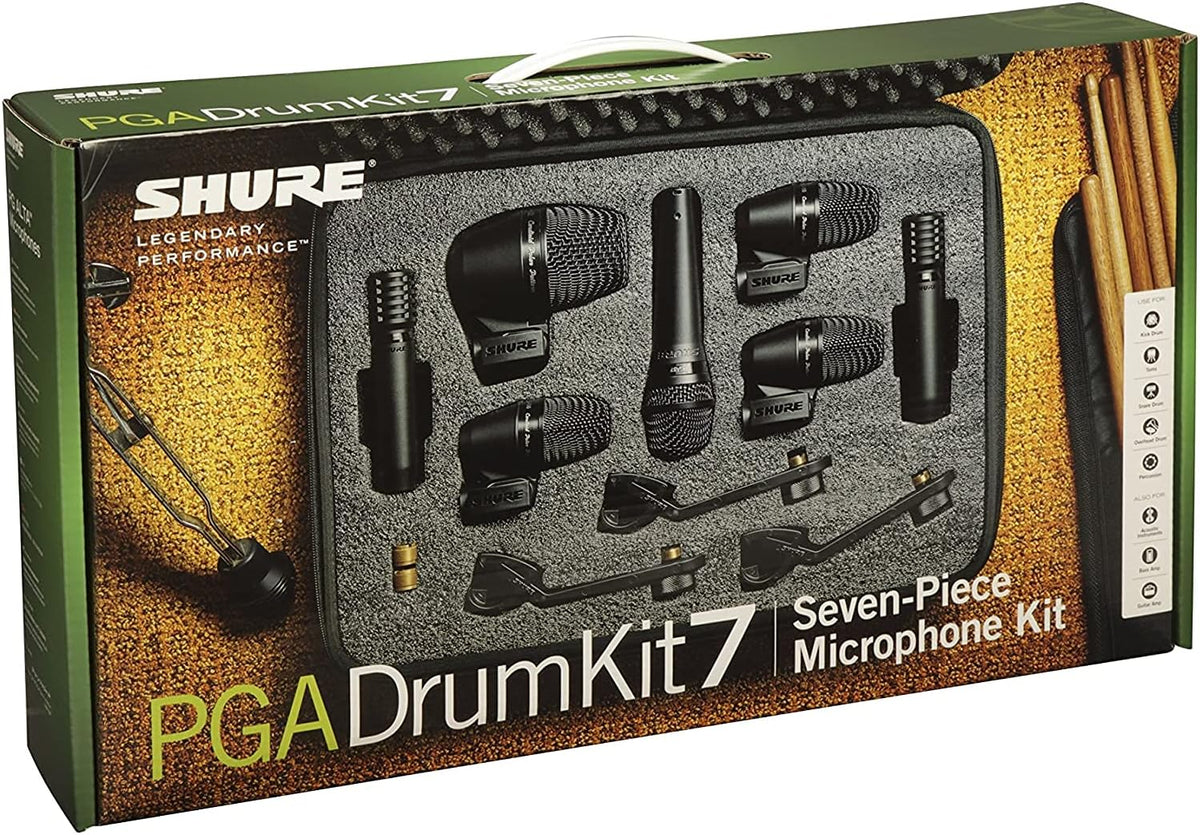7-Piece Drum Mic Kit with XLR-XLR Cables and Case T33491