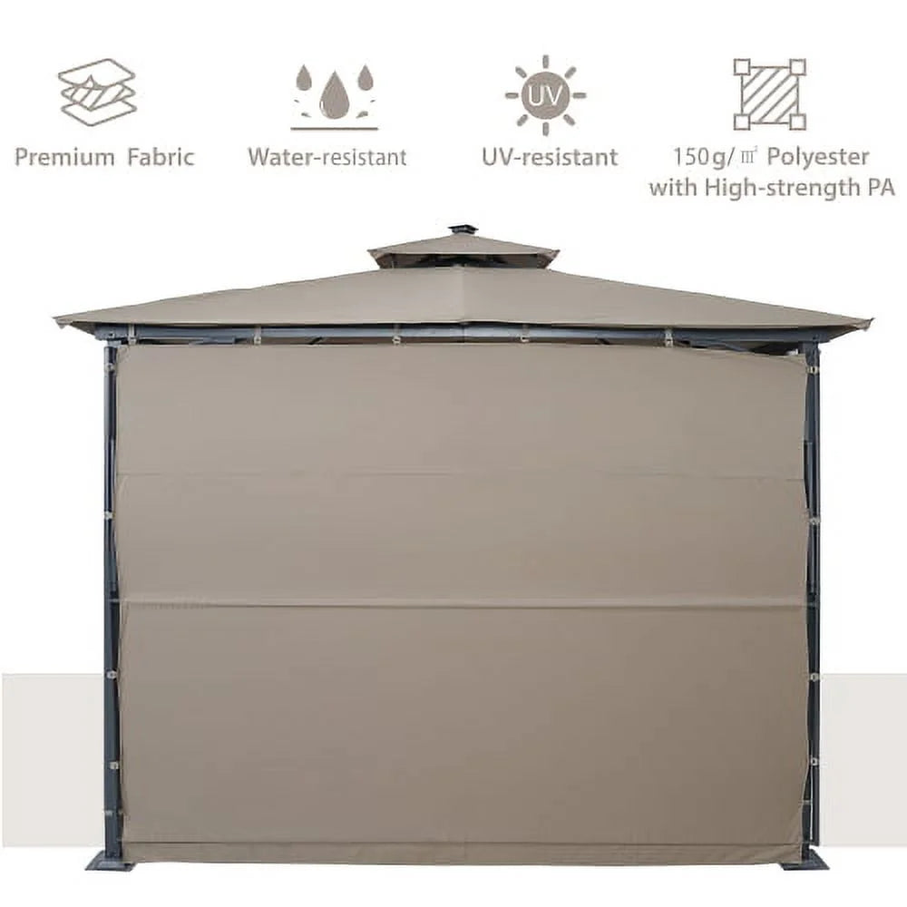 Brown 9.8ft.L x 9.8ft.W Gazebo with LED Light Q4300