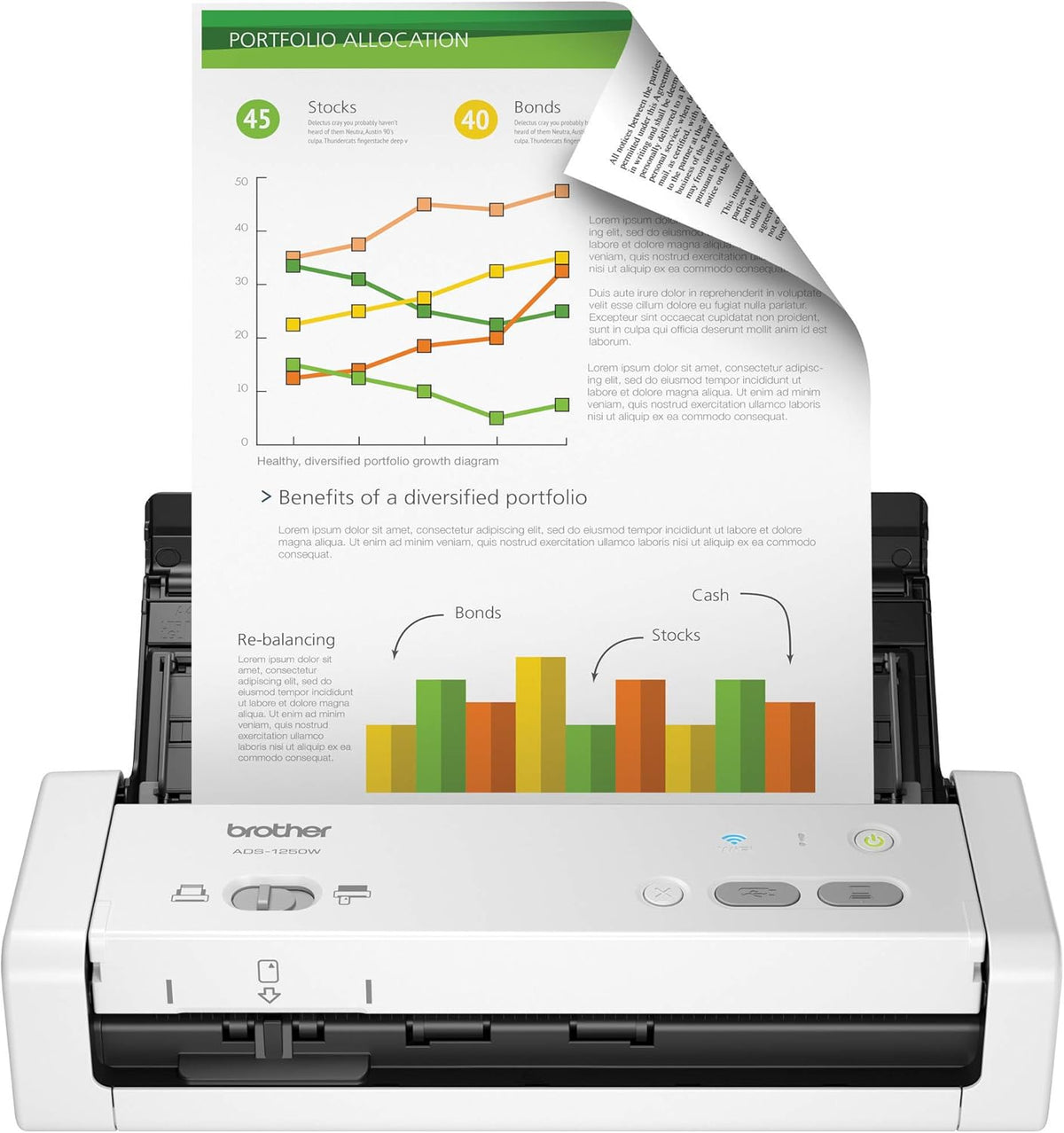 Wireless Portable Compact Desktop Scanner J90774