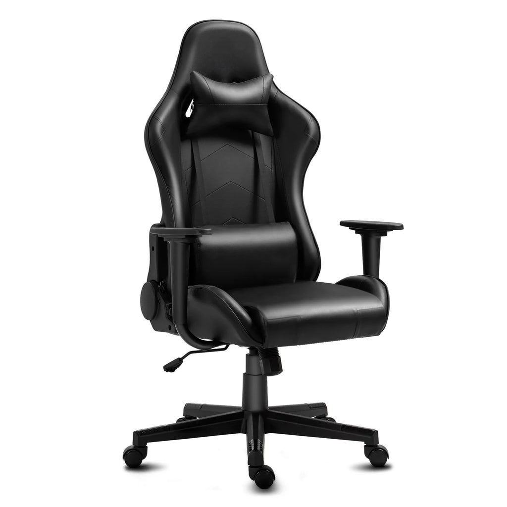 Black Ergonomic Reclining Gaming Chair with Lumbar Support W346