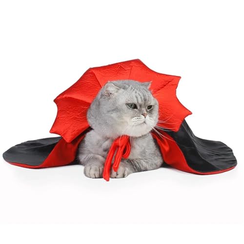 Red Black Vampire Cape Cloak Pet Cat Adjustable Cosplay Set C116373