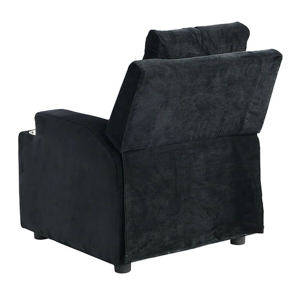 Kids Velvet Recliner Chair with Cup Holder and Footrest D997