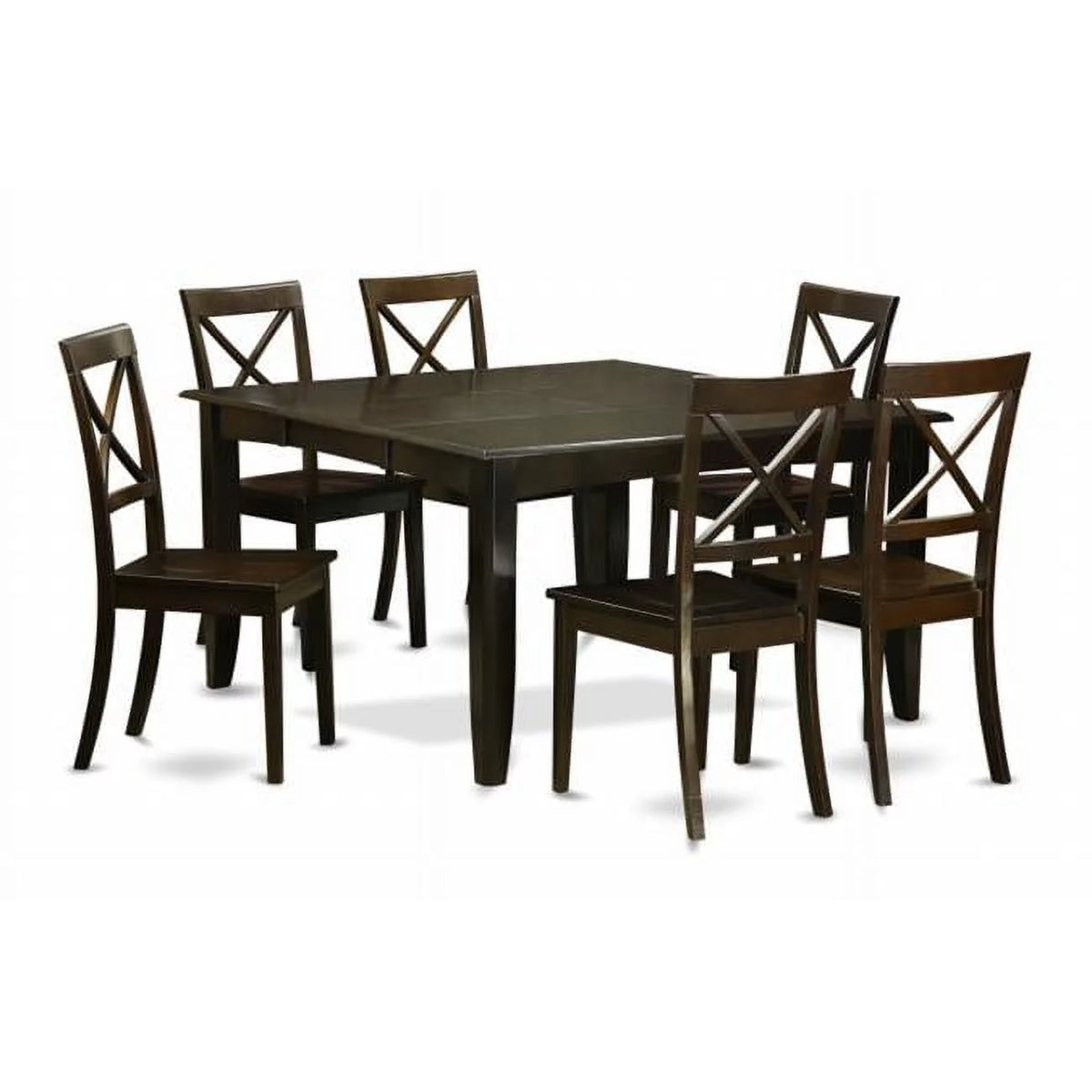 7 Piece Dining Room Set with Leaf and 6 Chairs J874