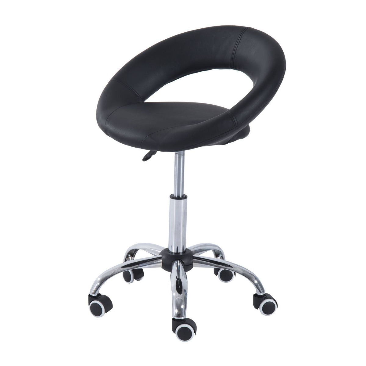 Black Adjustable Rolling Salon Stool P943993