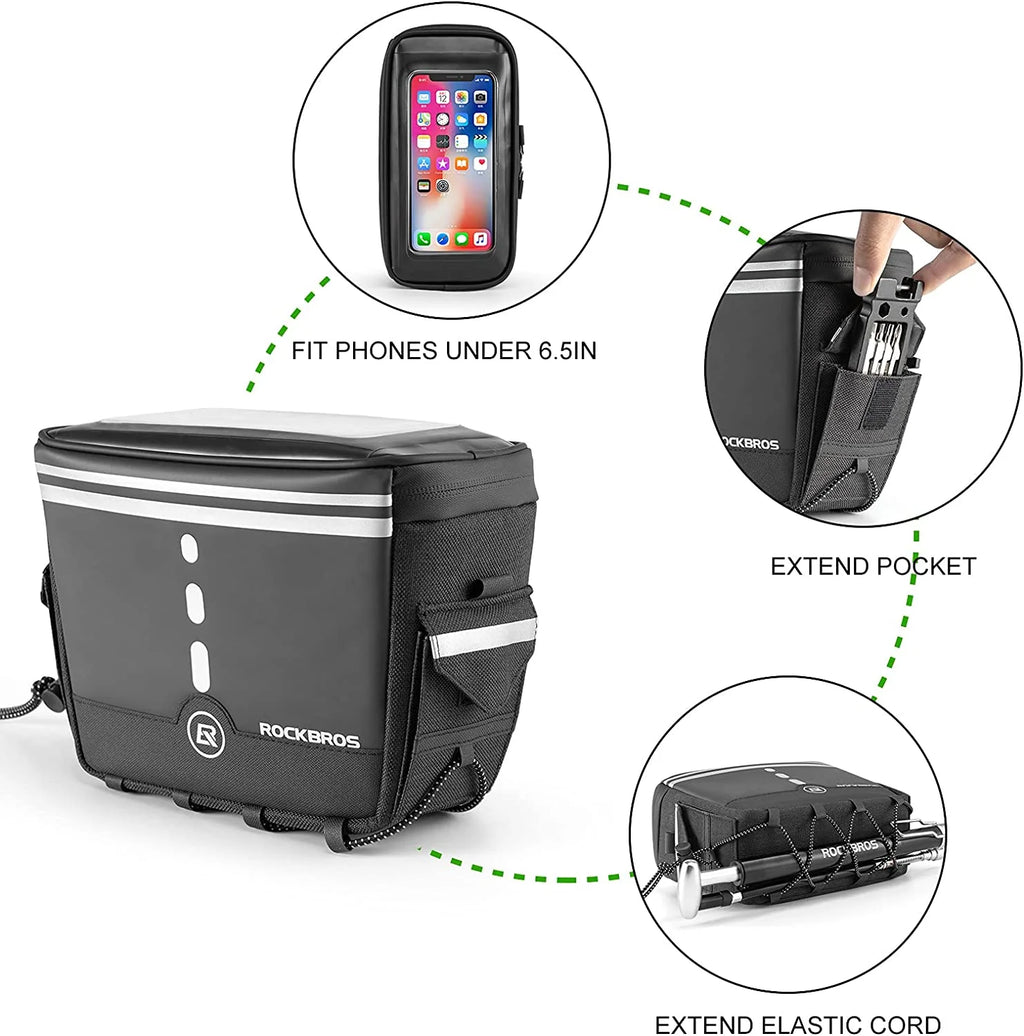 Bike Handlebar Bag with Removable Shoulder Strap J212