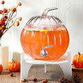2 Gallon Pumpkin Glass Drink Dispenser with Stand R55340