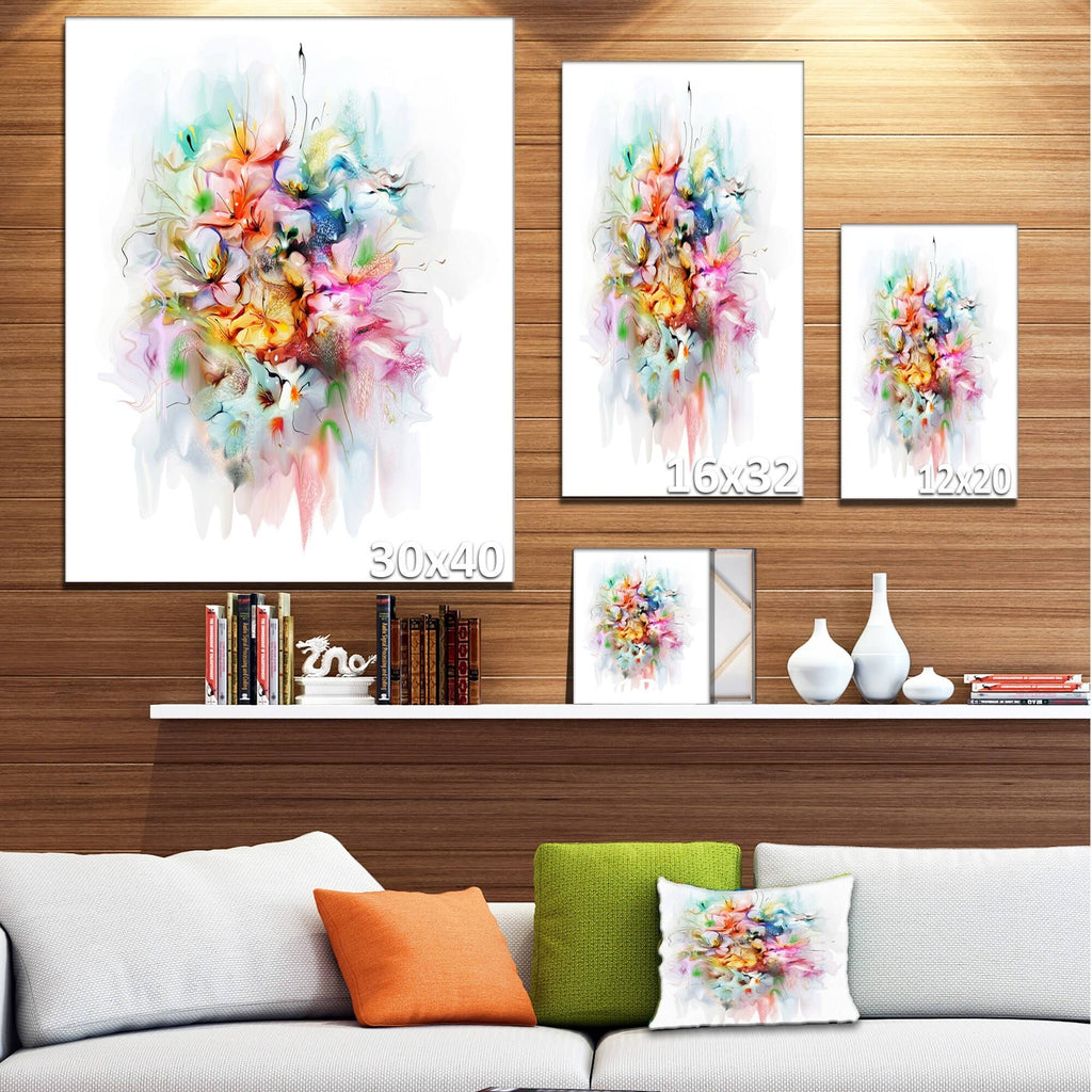 Watercolor Flowers Floral Canvas Art Print N145627