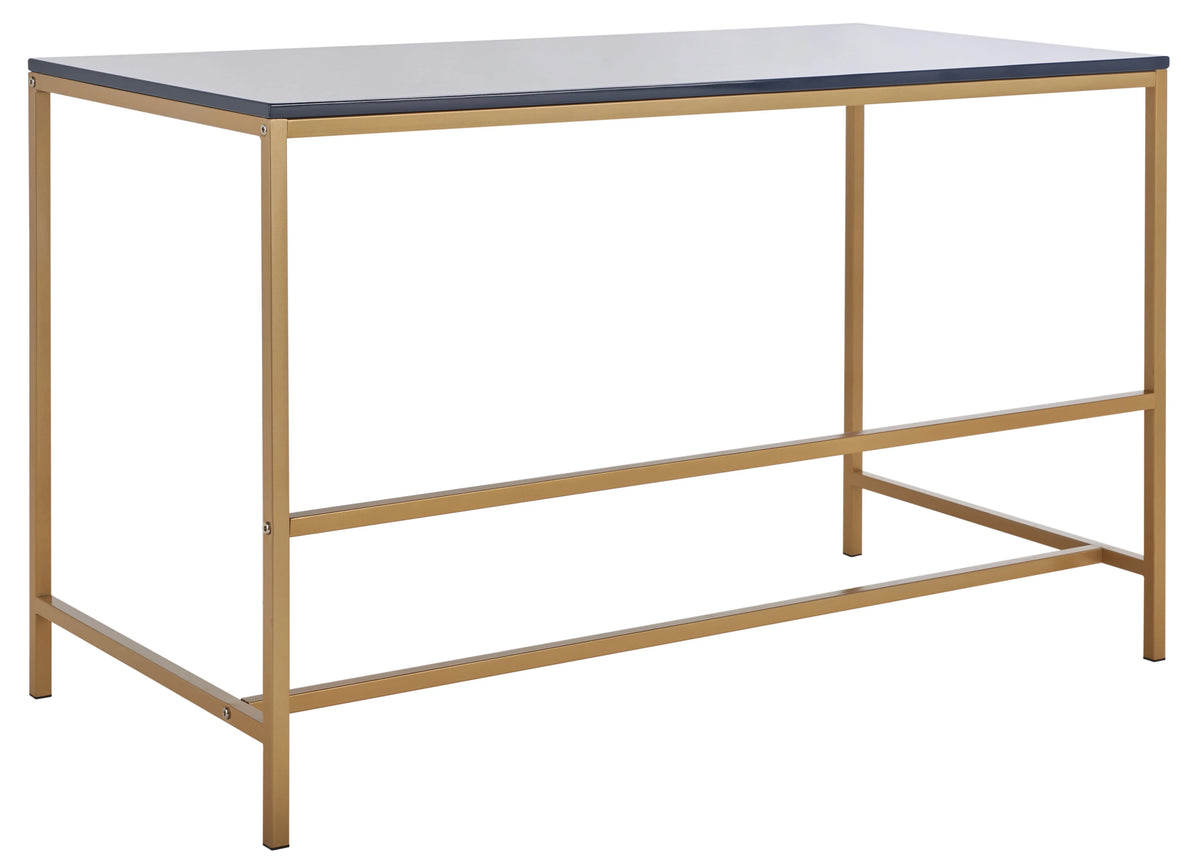 Navy Gold Wood Writing Desk O449
