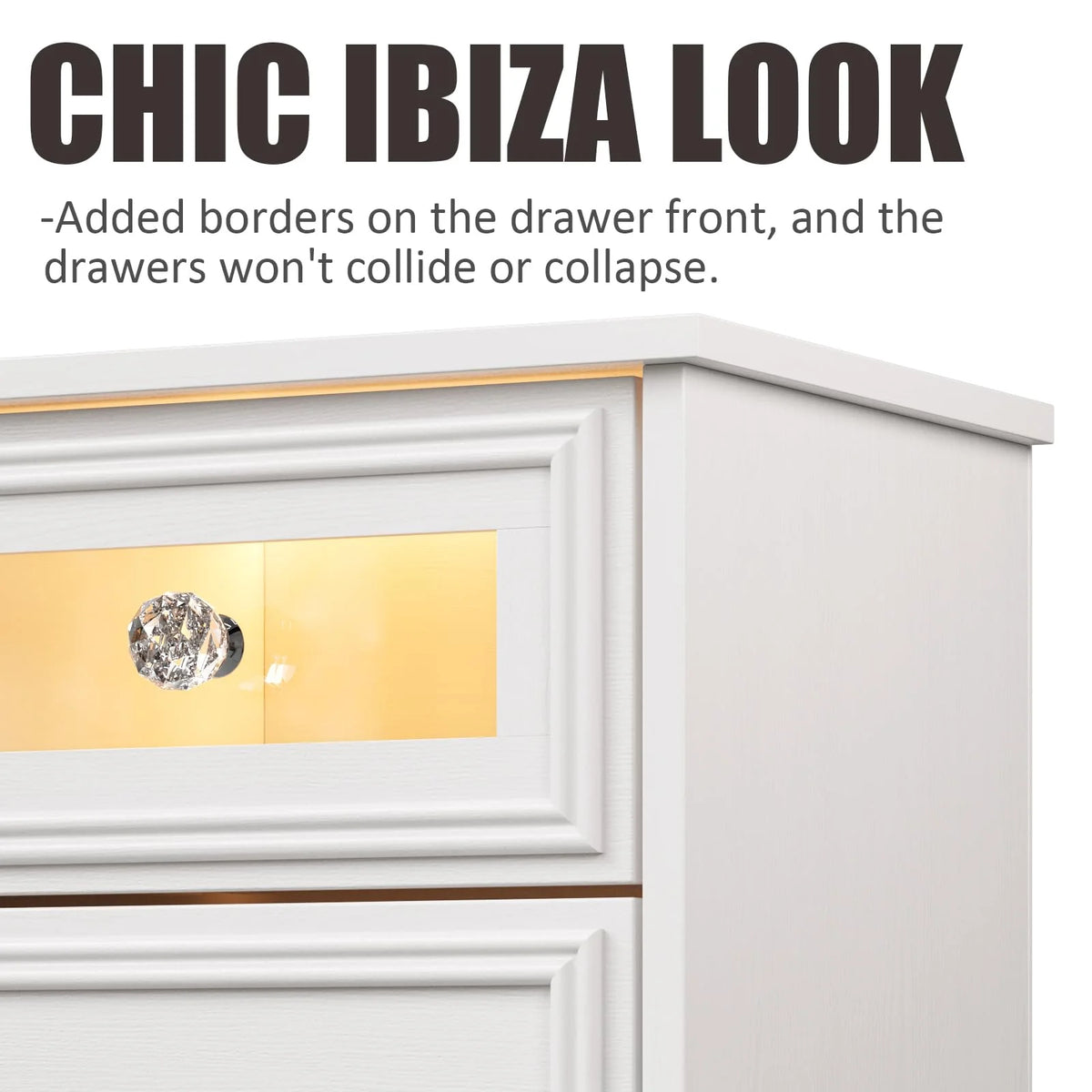 White 6 Drawer Dresser B55468
