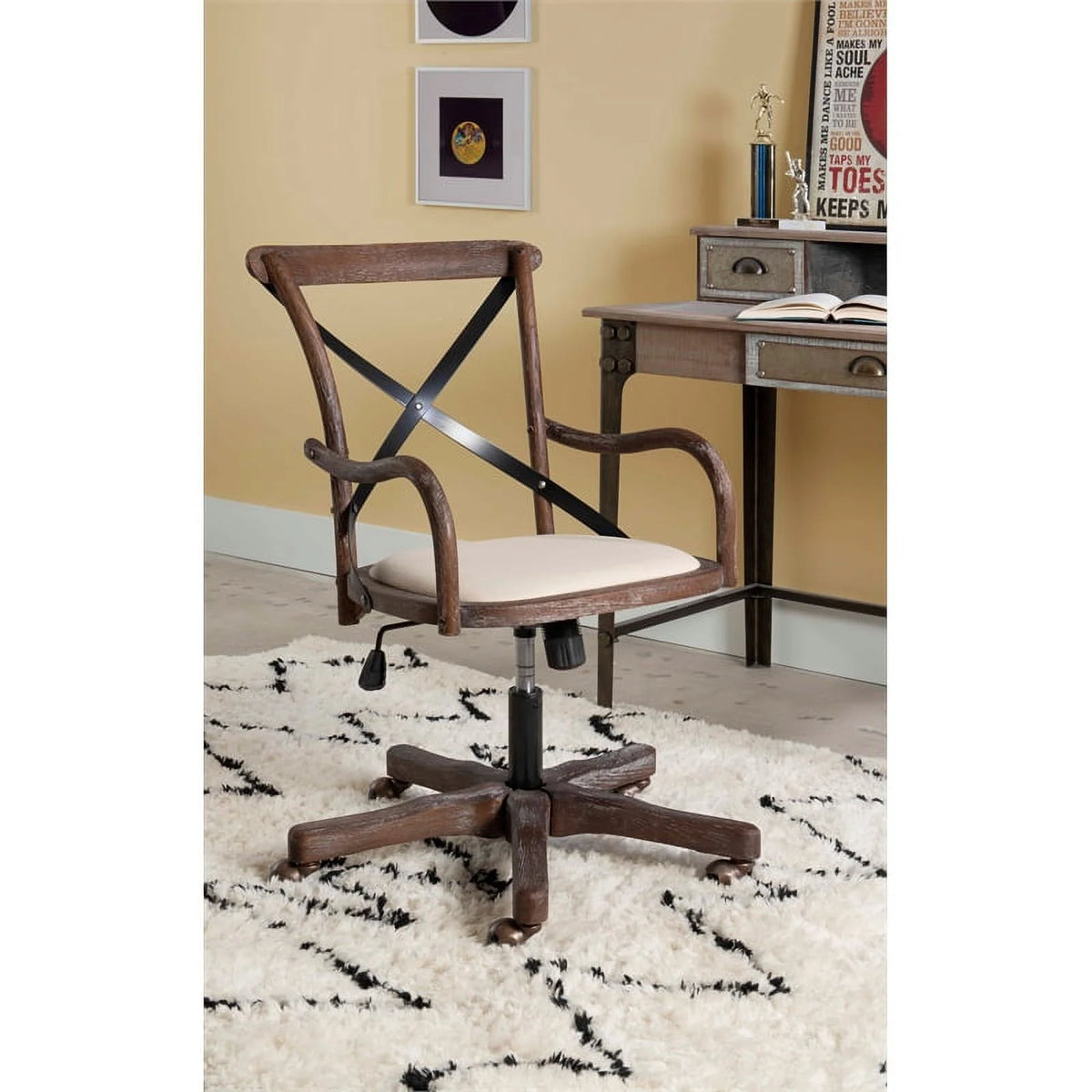 Brown Wood Office Chair A135391