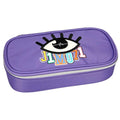Purple / Multi-Coloured Pencil Case with Pen Loops and Triangle Compartment N8771